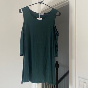 Ceasilkery green cold shoulder shirt